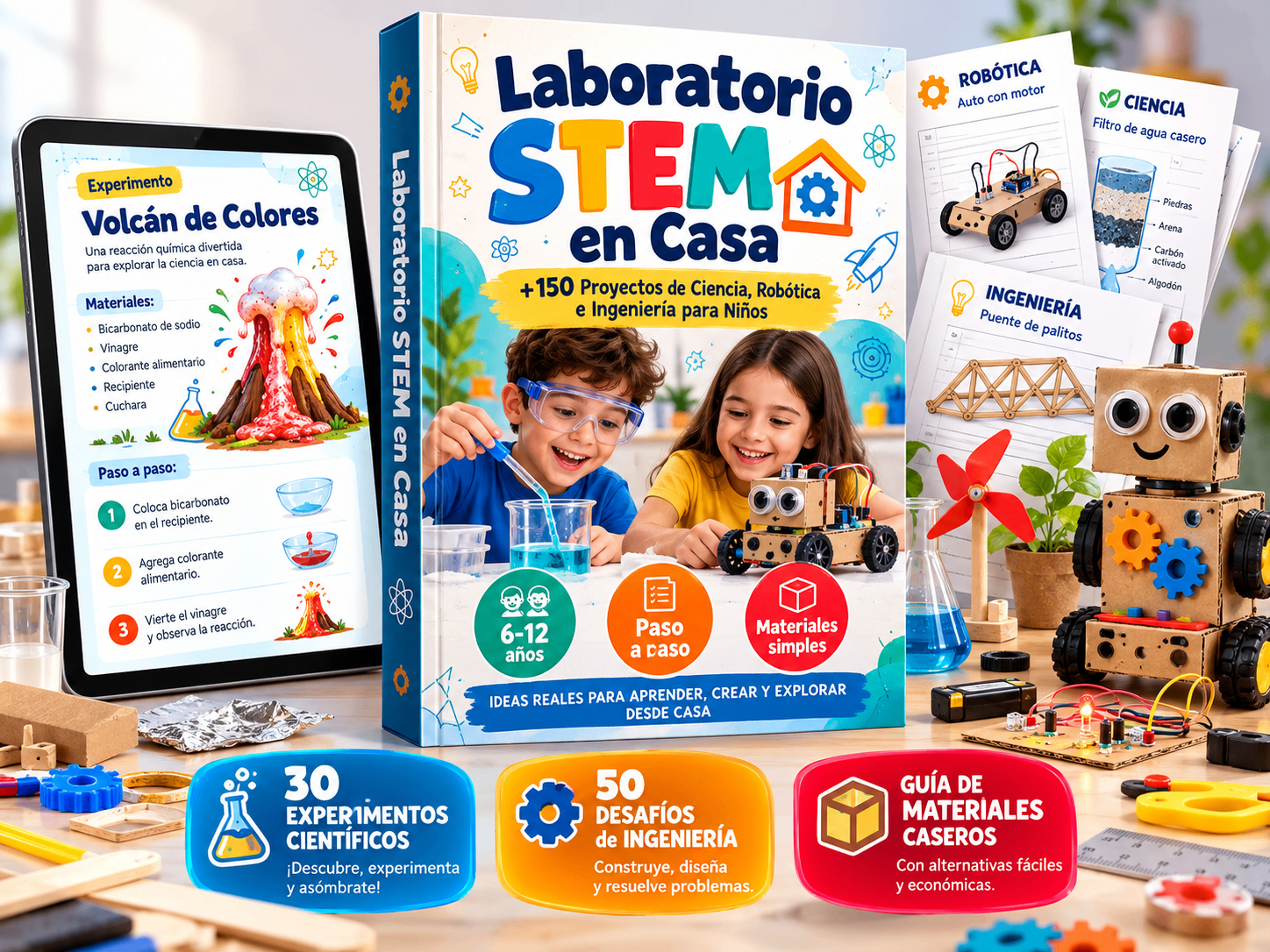 Laboratorio STEM en Casa con sus guías y proyectos